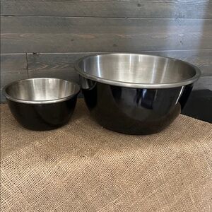 ZAK Stainless Steel & Melamine Mixing Bowls • Set of 2 • EUC